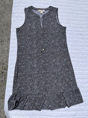Michael Kors Sleeveless Black Floral Shift Dress